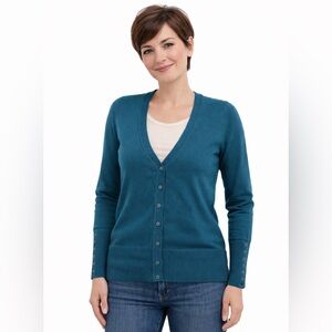 Turquoise buttoned cardigan